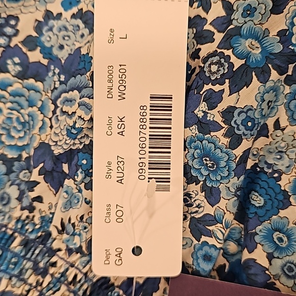 💕J. CREW💕 Smocked Popover Top ~ Liberty Elysian Day Floral Large L NWT - Picture 14 of 16